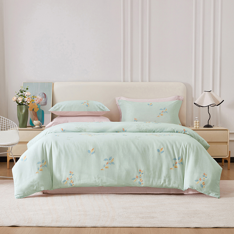 梦洁臻礼纯棉印花四件套：情蔓1010189108 清新色