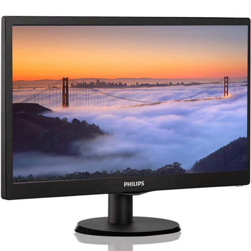 飞利浦电脑显示器163V5LSB2/93 15.6英寸 VGA接口 支持壁挂 办公商用监控显示屏/台 黑色