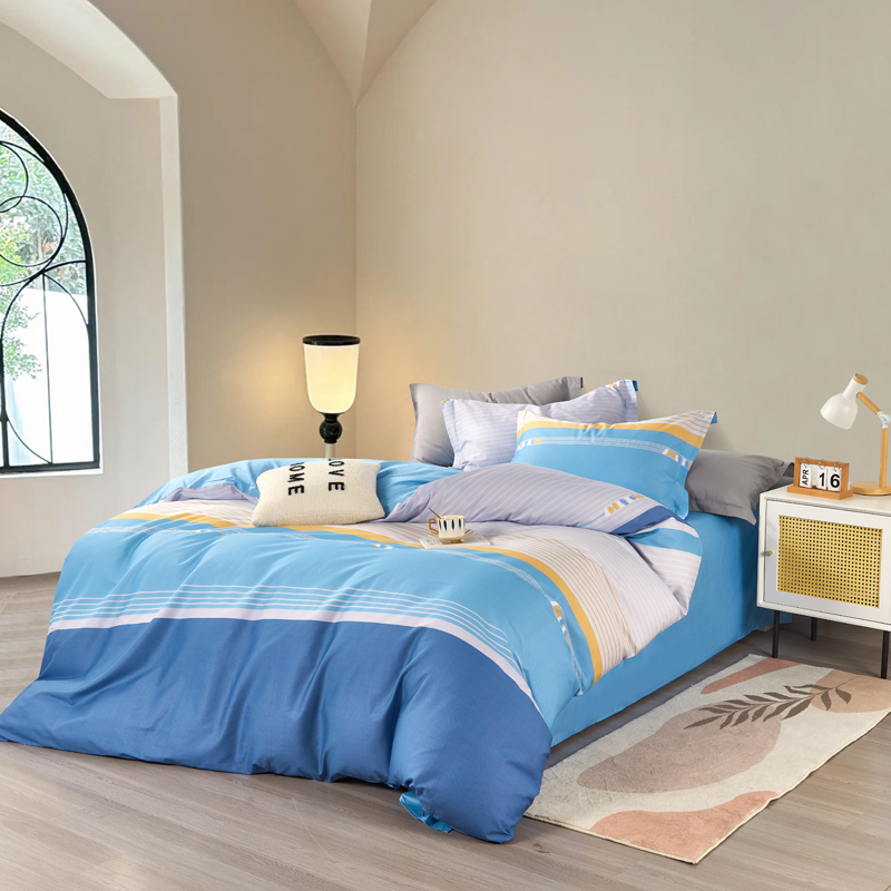 慕思（DeRUCCI）沁新系列100%纯棉亲肤四件套高支高密印花四件套1.5/1.8米床（单位：套） 臻享极简 被套200*230CM