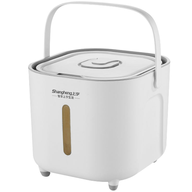 上亨米桶家用厨房食品级加厚密封储米桶面粉桶防潮防霉手提大米箱收纳 常规米桶SHZH-CFM003 个 白色