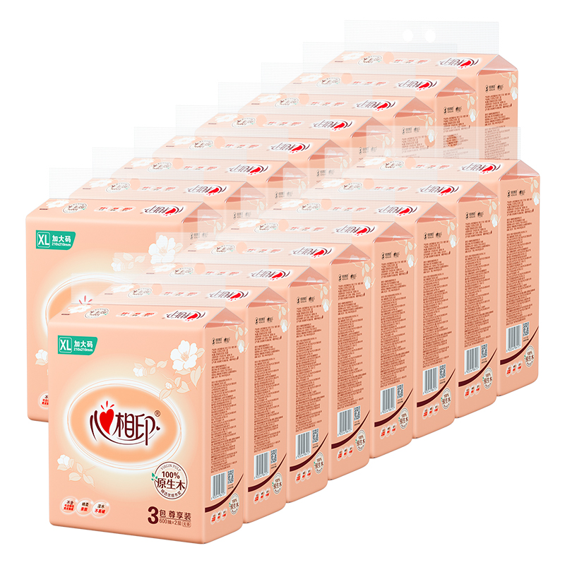 心相印DT200经典系列200抽二层塑装纸面巾3包&times;16提XL码（箱装） 白色