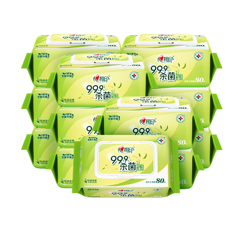 心相印XCG080卫生系列80片装湿巾经典茶香12包（箱装） 白色