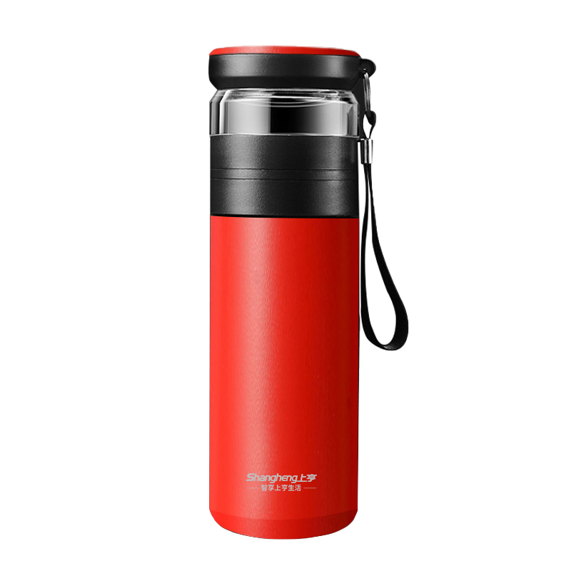 上亨智能保温杯304不锈钢大容量喝水杯子男女士户外泡茶杯茶水分离杯SHZH-CFB008 个 红色