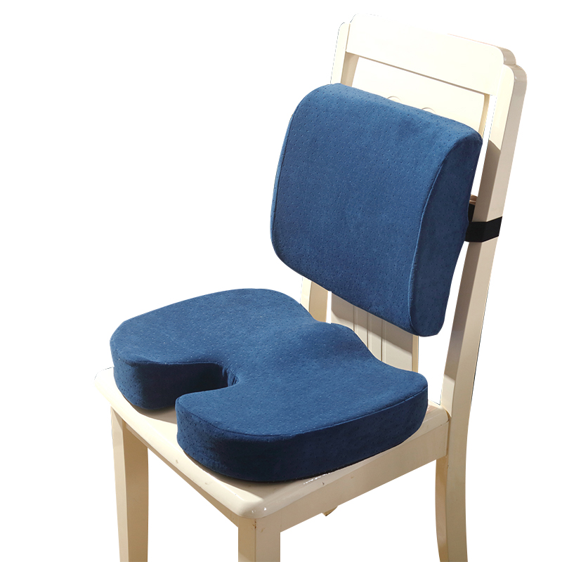 北极绒（beijirog)座垫+腰靠组合BJRZ608-无纺布包装(单位：套） 蓝色