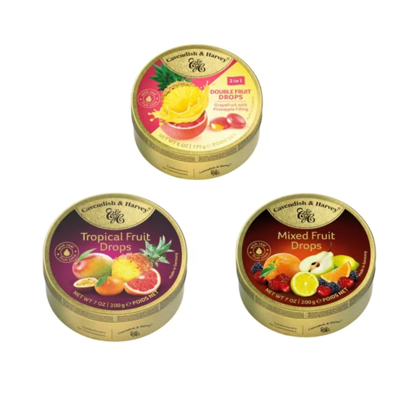 嘉云混合水果味糖*1+嘉云热带杂果味糖*1+嘉云菠萝味夹心葡萄柚味糖*1 3盒装 玫瑰金