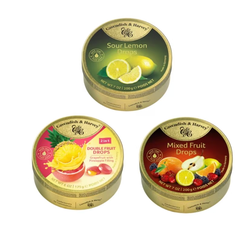 嘉云混合水果味糖*1+嘉云菠萝味夹心葡萄柚味糖*1+嘉云酸柠檬味糖*1 3盒装 玫瑰金