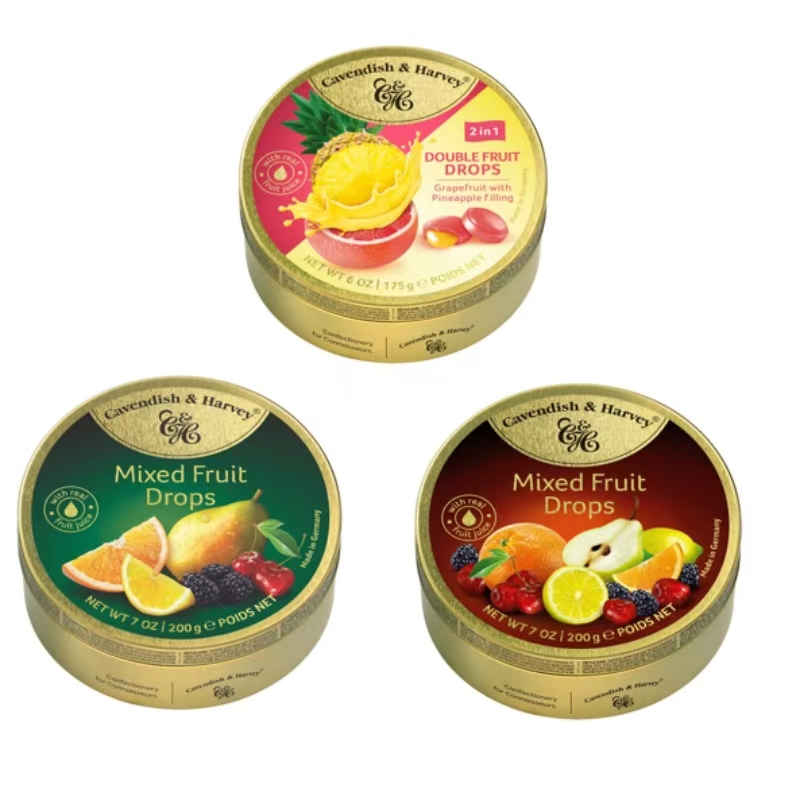 嘉云混合水果味糖*1+嘉云四季水果味糖*1+嘉云菠萝味夹心葡萄柚味糖*1 3盒装 玫瑰金