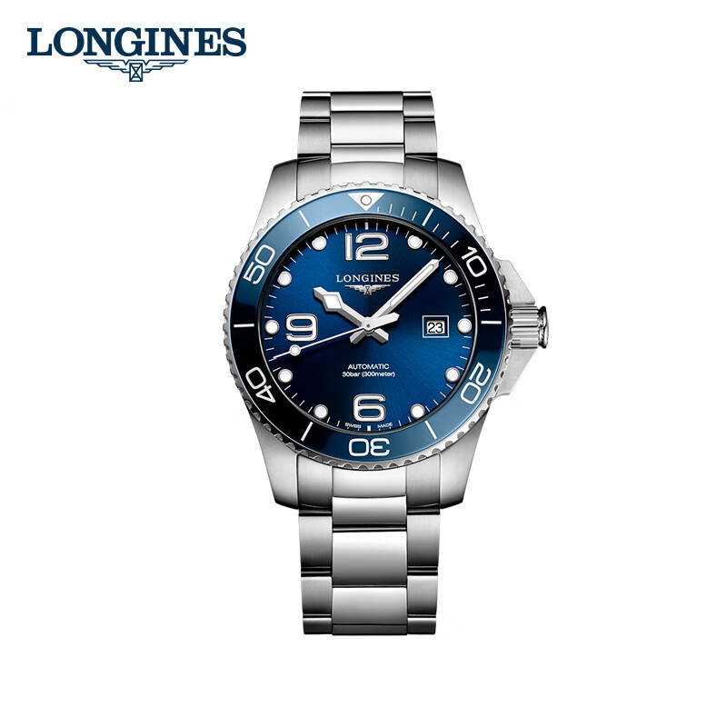 浪琴Longines 康卡斯潜水系列机械手表男士腕表 L3.782.4.96.6（单位1块） 蓝色