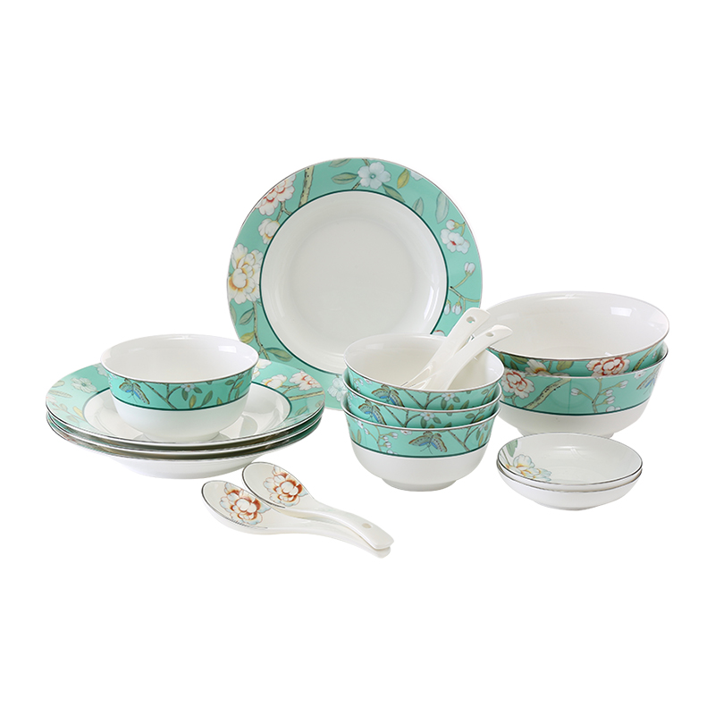 多样屋蔓茶园16头中餐具组（单位：套） 蓝绿色