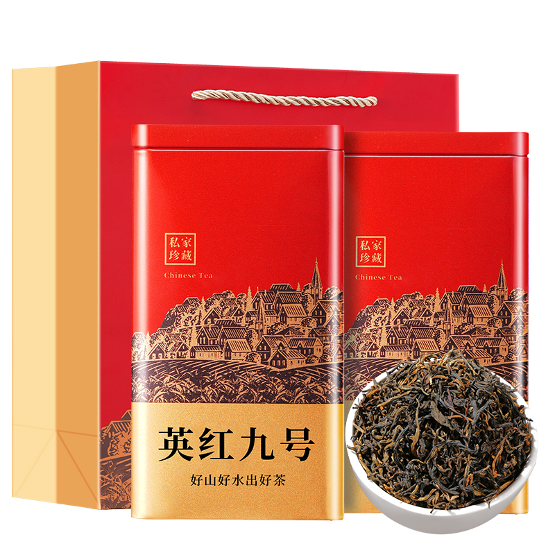 天洲溪英德红茶 英红九号一级功夫红茶250g/罐 红色