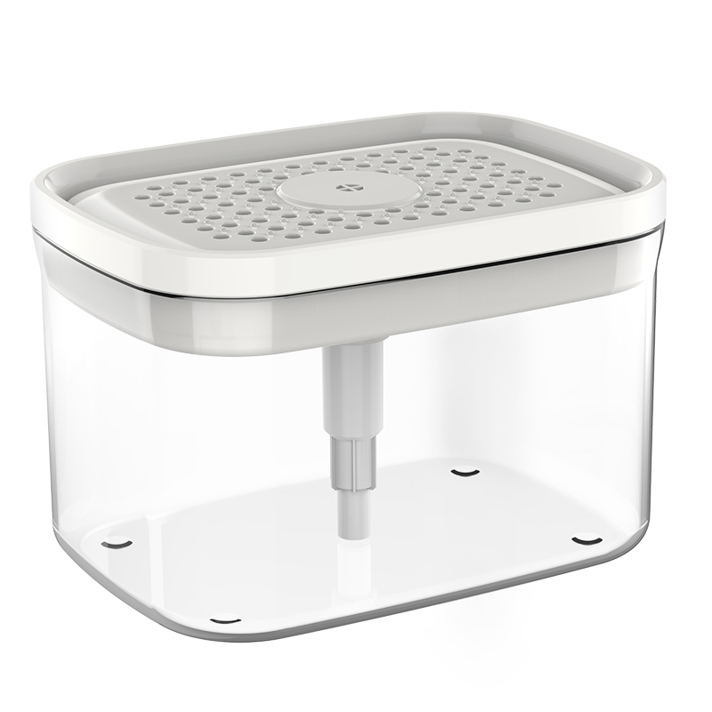 世家 21422皂液盒10*10*14.5cm按压自动出液 沥水收纳 海绵皂液盒（单位：个） 无色