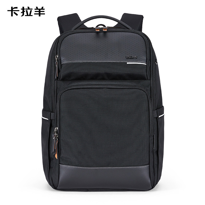 卡拉羊商务旅行气囊背负立体防下坠减负大容量商务电脑双肩包（单位：个） 曜石黑