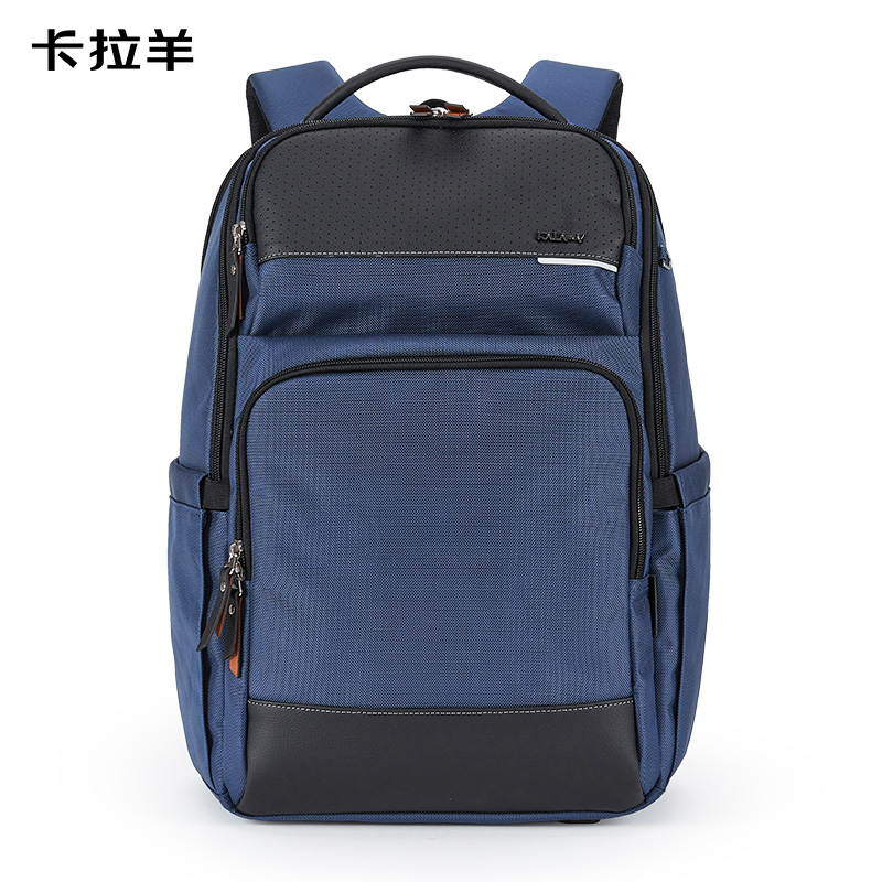 卡拉羊商务旅行气囊背负立体防下坠减负大容量商务电脑双肩包（单位：个） 深海蓝