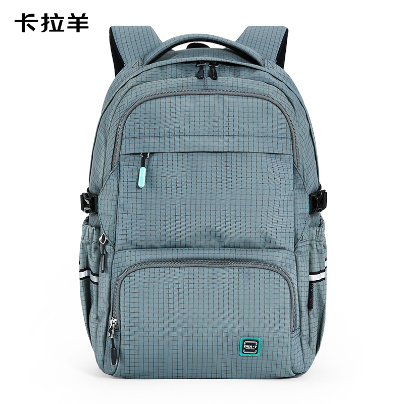 卡拉羊格调系列3维防下坠减负大容量多隔层休闲双肩包（单位：个） 胡杨绿