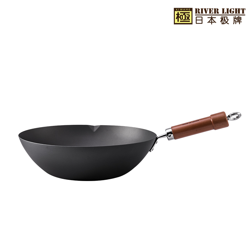 Riverlight 本家炒锅32cm 黄色把手 0970（单位：个） 黑色