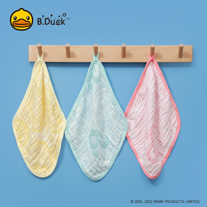 B.Duck泡泡纱可爱鸭方巾三条装092/26*26cm*3(单位:份) 混色