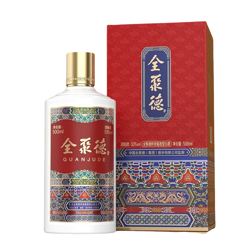 全聚德白酒传奇酱香500ml 酱香型53度白酒高端酒酱酒礼盒装1瓶 传奇酱香500ml
