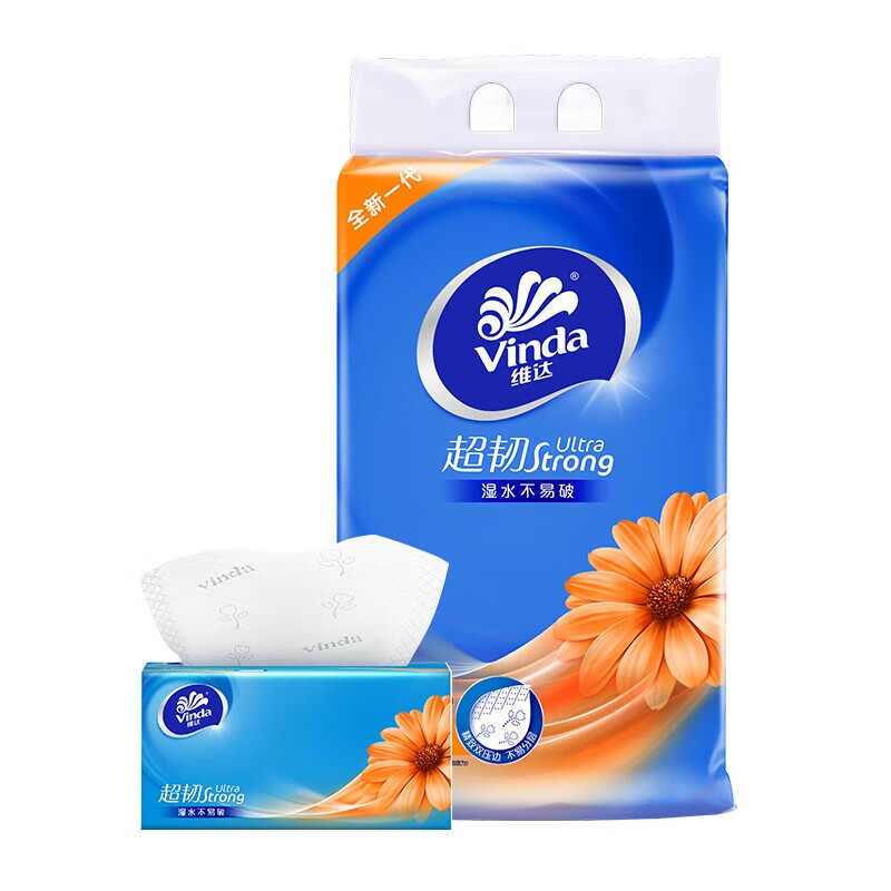 维达超韧抽纸150抽3连包/提 宝石蓝