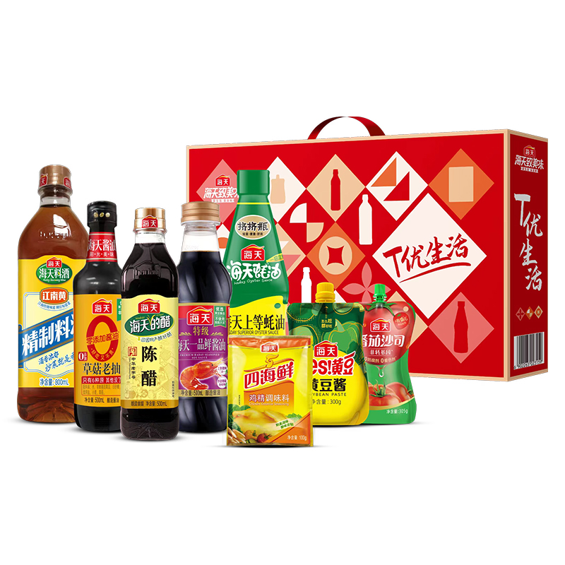 海天&middot;T优生活调味品礼盒-（特级装）2300ml+1405g（单位:盒） 绿色