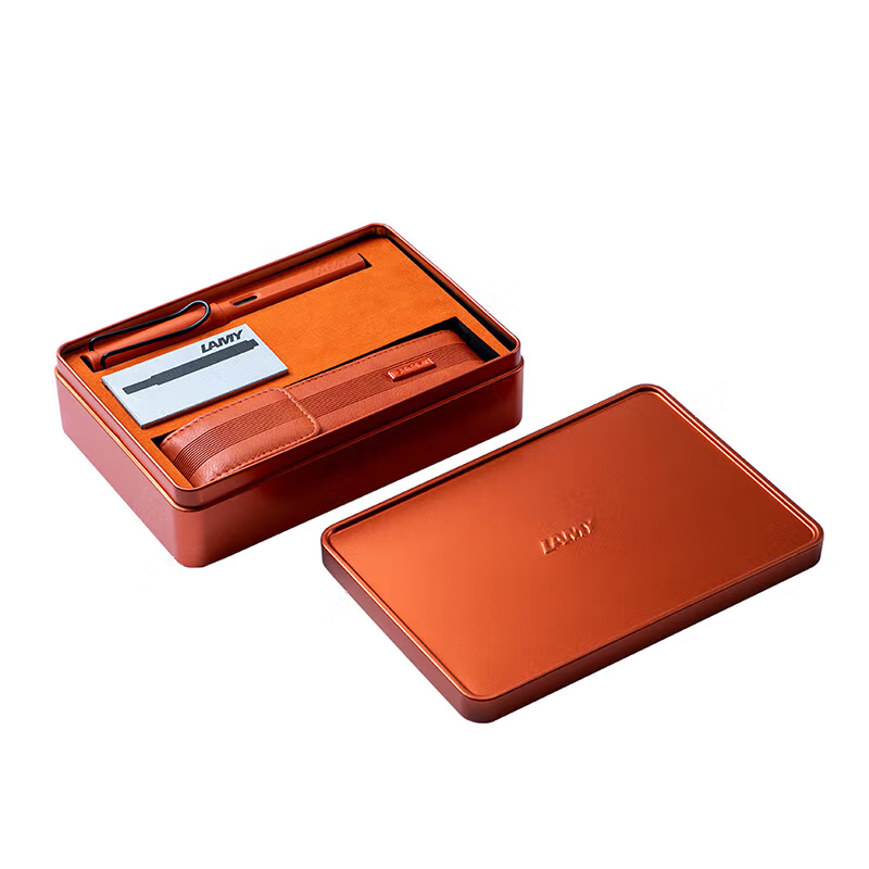 凌美（LAMY）钢笔礼盒 狩猎 落日橙套装0.7mm 灰橙色