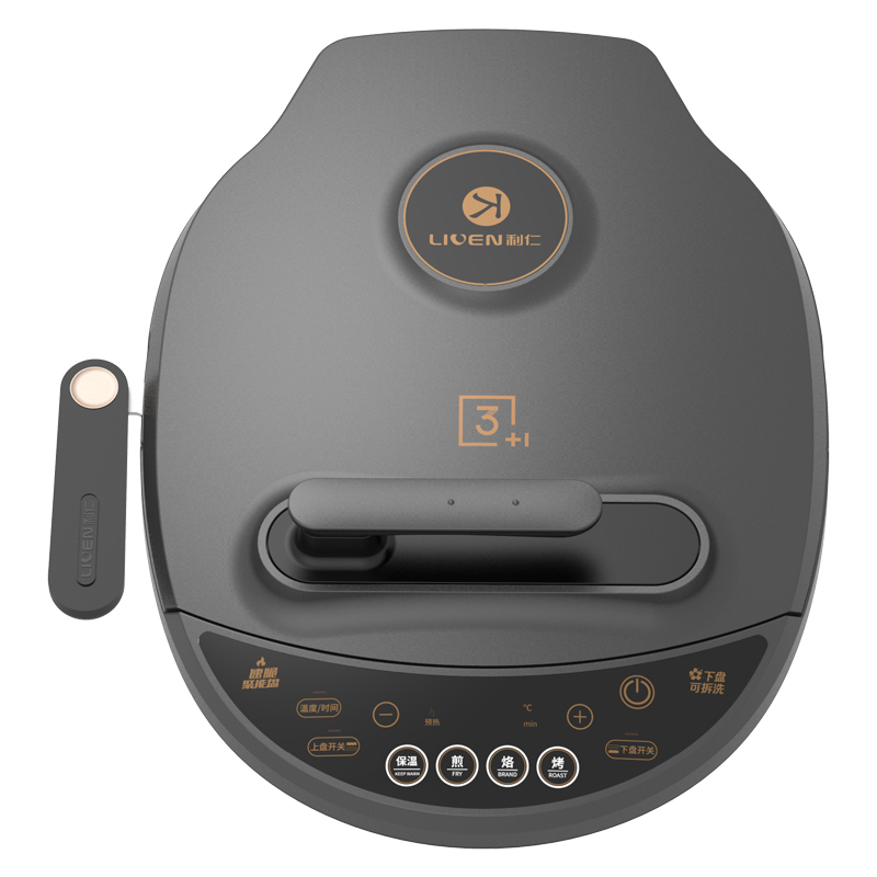 利仁（Liven）电饼铛可拆洗家用加深电饼档大尺寸烙饼锅煎饼锅早餐机LR-D3021（单位：台） 浅灰色