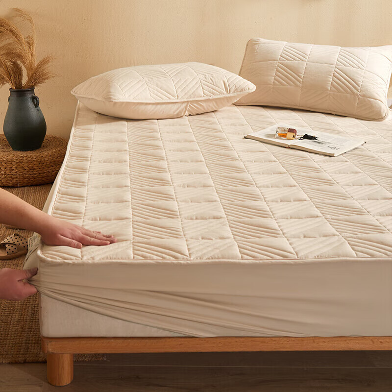 恒源祥大豆抗菌夹棉床笠加厚床垫保护套床罩席梦思防尘1.8米床/条  