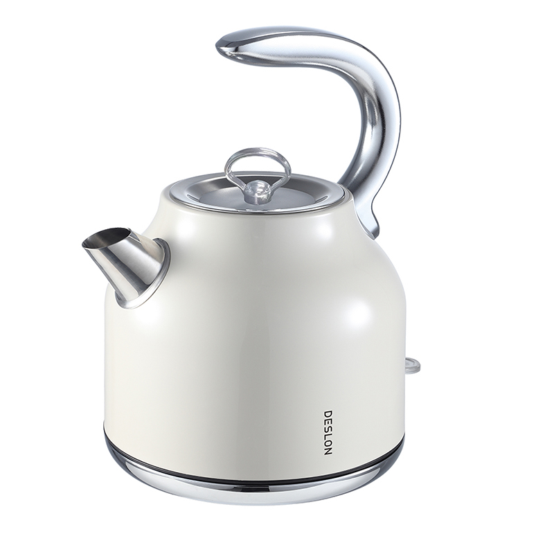 德世朗（DESLON）电热水壶烧水壶大容量家用复古电水壶煮茶开水壶1.7L （单位：套） 钢琴白