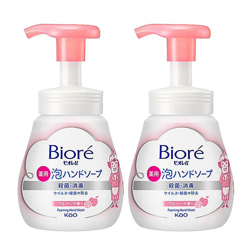 花王（KAO）进口碧柔泡沫洗手液 240ml*2瓶 水果香（单位：瓶） 粉色