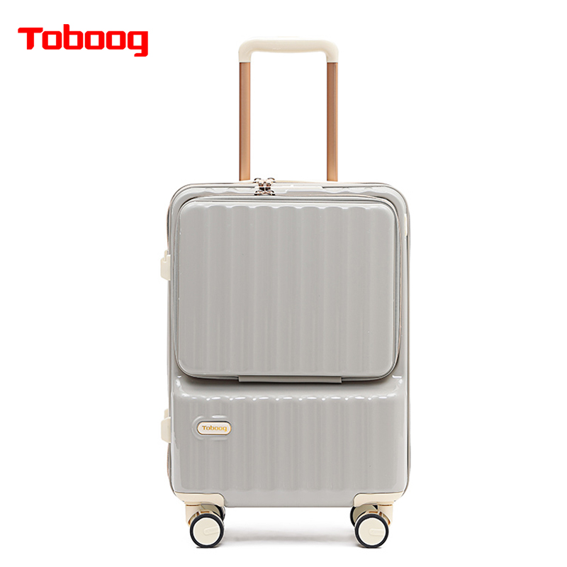 途帮（TOBOOG）前开盖多功能行李箱2109  20寸/个 莫兰迪灰 20寸