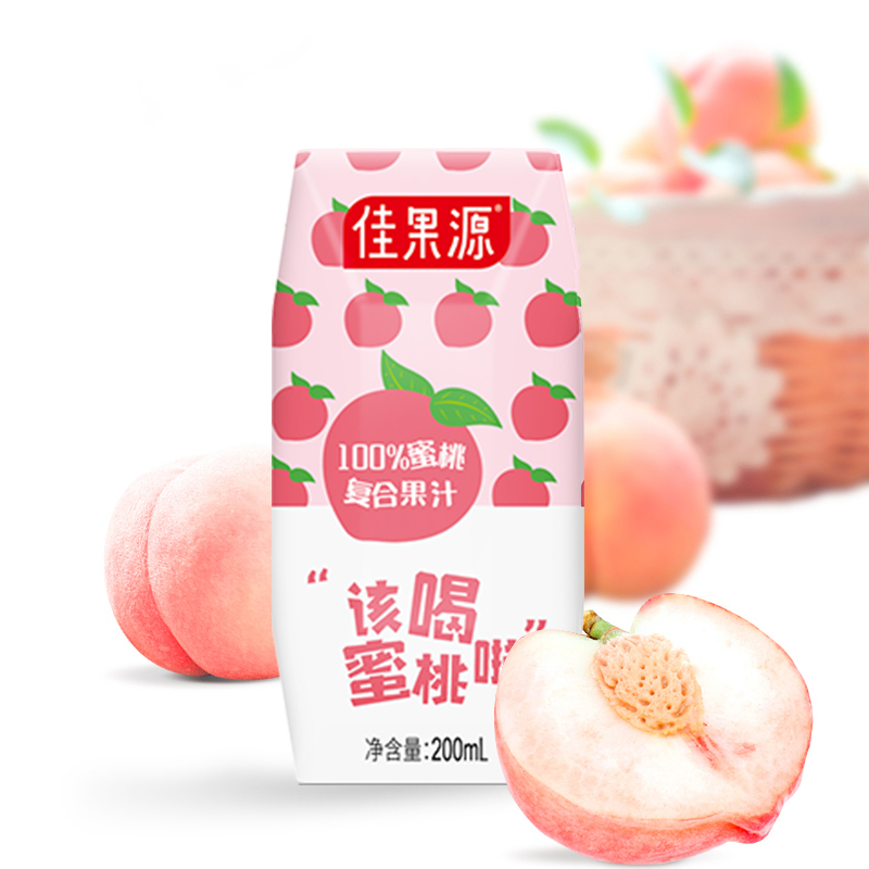 佳果源100%蜜桃复合果汁200ml*12礼盒装（单位：盒） 绿色