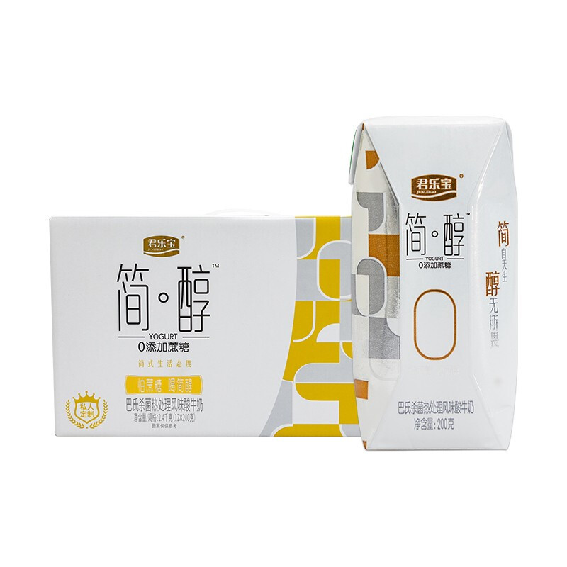 君乐宝简醇无蔗糖常温酸奶200g*12（单位：箱） 本白色