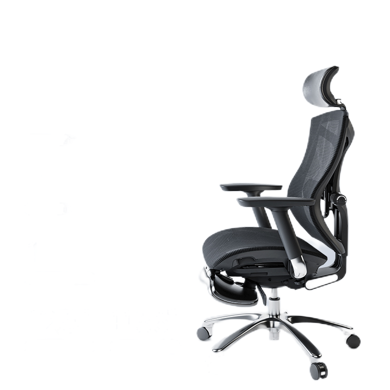 西昊V1大体型人体工学椅电脑椅子老板办公椅网布转椅人工力学座椅 脚踏单位：张 黑色