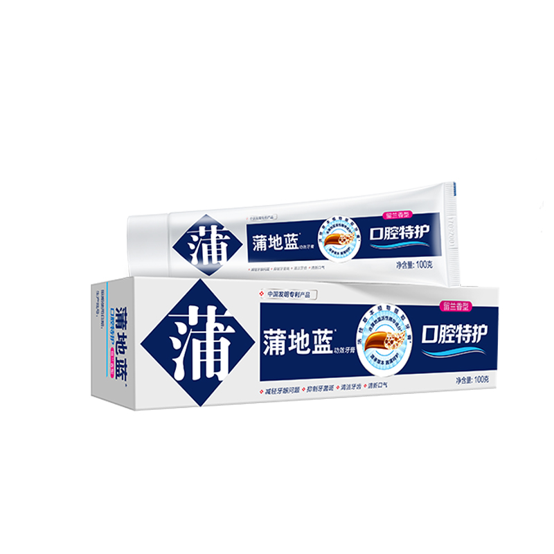 蒲地蓝功效牙膏口腔特护-留兰香-100g（单位：支） 灰蓝色