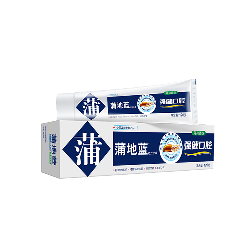 蒲地蓝功效牙膏强健口腔-薄荷-120g（单位：支） 灰蓝色