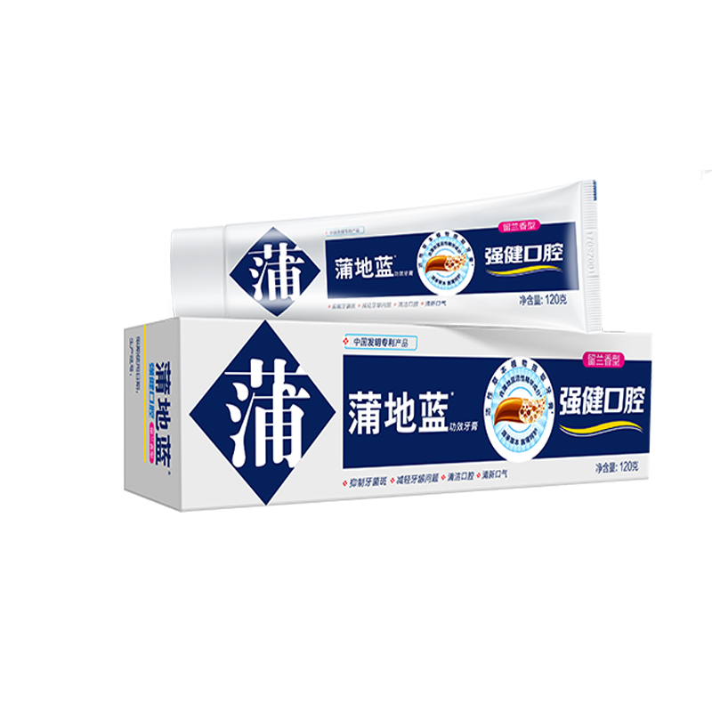 蒲地蓝功效牙膏强健口腔-留兰香-120g（单位：支） 灰蓝色
