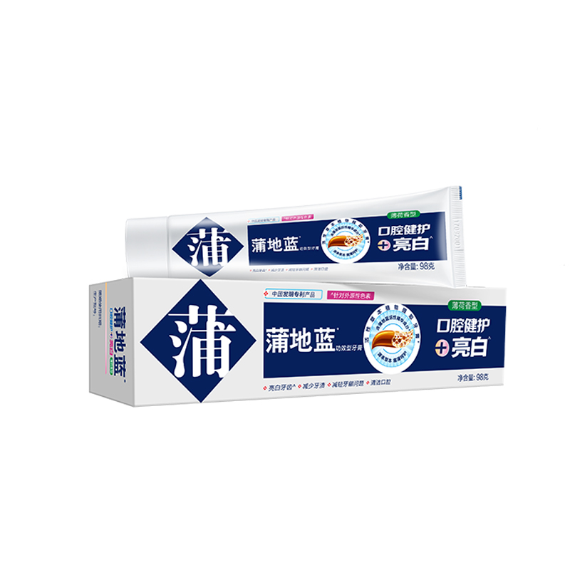 蒲地蓝功效型牙膏口腔健护亮白-薄荷-98g（单位：支） 灰蓝色