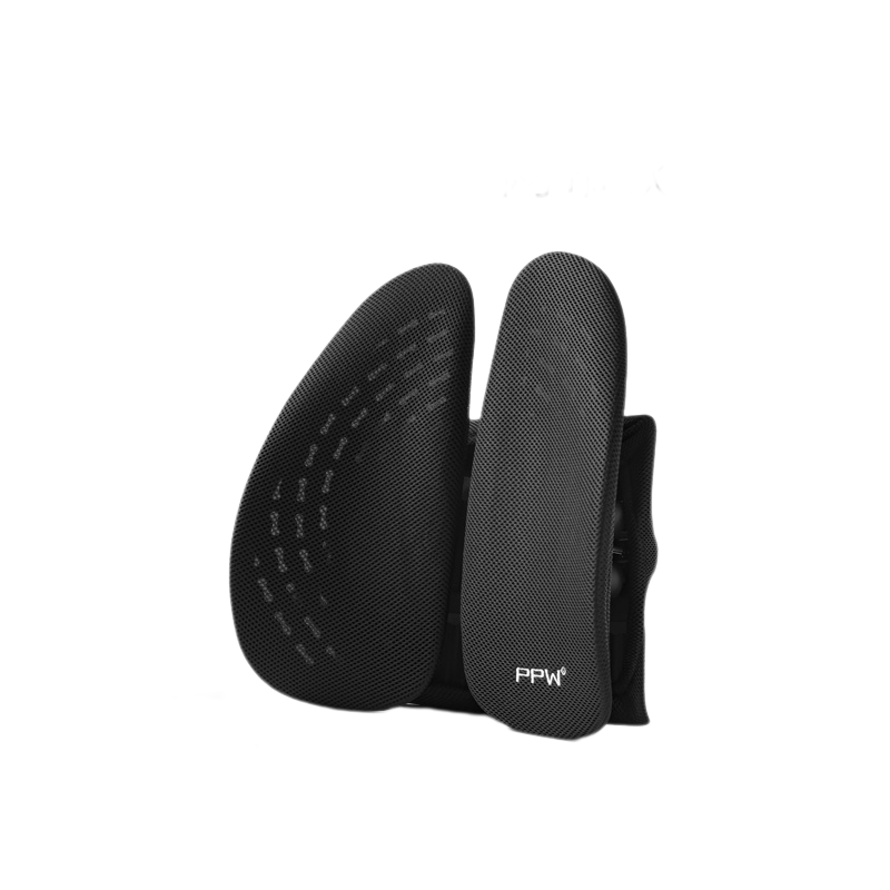 PPW人体工学靠垫护腰靠垫基础网布款骑士黑(400*400*140mm)/个 骑士黑