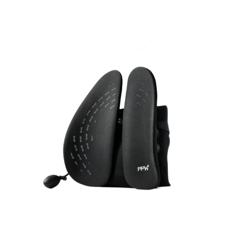 PPW人体工学靠垫护腰靠垫基础气动款骑士黑(400*400*140mm)/个 骑士黑
