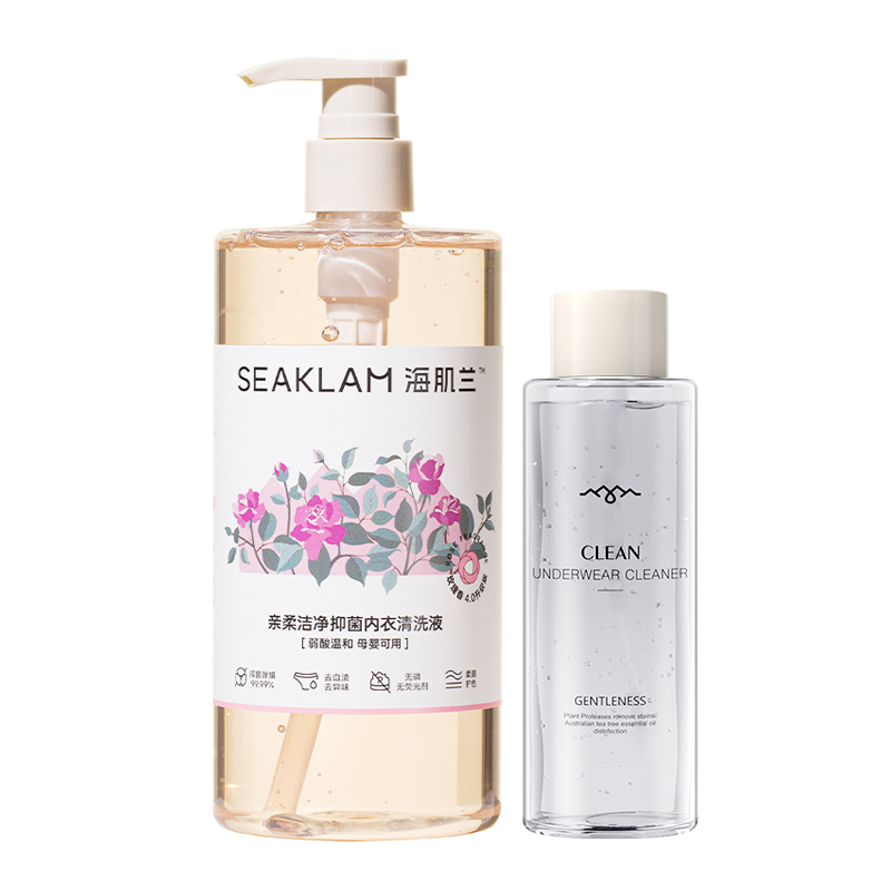 海肌兰（SEAKLAM）亲柔洁净抑菌内衣清洗液（玫瑰香）550ml+80ml（单位：瓶） 玫瑰红色