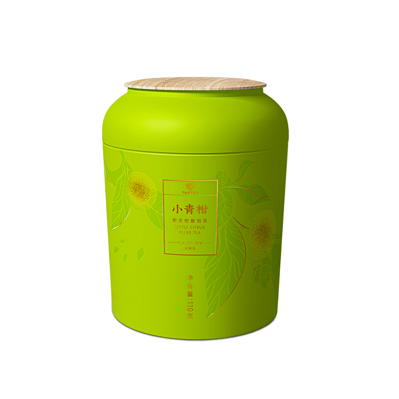 大益普洱茶熟茶新会柑普茶小青柑110g单位：罐 柠绿色