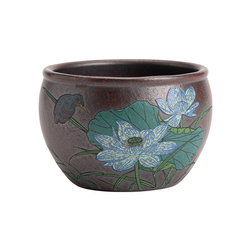 苏氏陶瓷（SUSHI CERAMICS）J0921原矿紫砂段泥夏荷茶杯礼盒装陈瑞玲作品（单位：个） 紫色