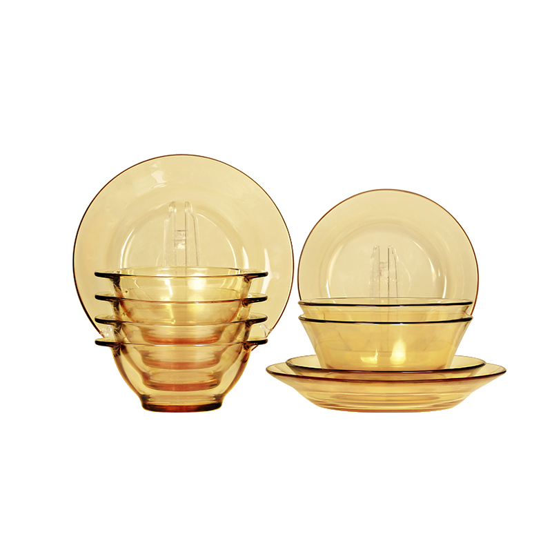 康宁PYREX餐具Shiny晶耀系列玻璃餐具10b件组PX-SY10B/HP（单位：套） 琥珀色