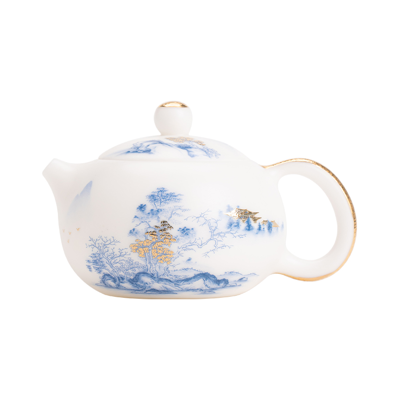 苏氏陶瓷（SUSHI CERAMICS）J1031素烧源远流西施壶国家一级技师王文克作品（单位：套） 白色
