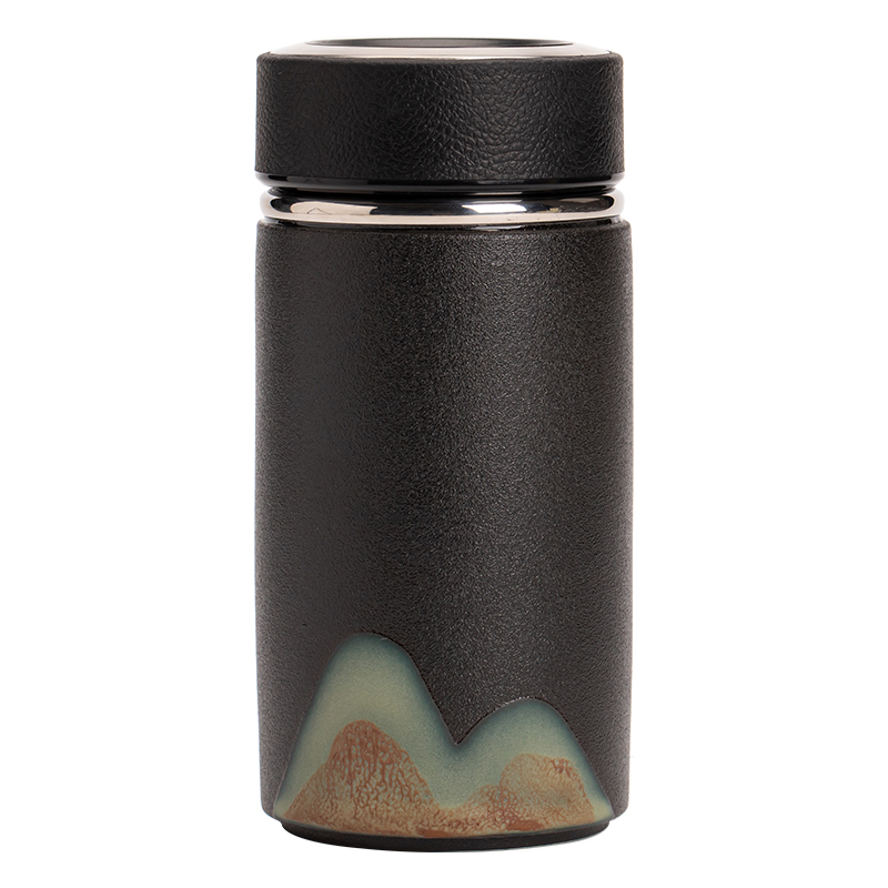 苏氏陶瓷（SUSHI CERAMICS）J1029釉画彩千里江山禅黑保温杯文创伴手礼（单位：套） 黑色