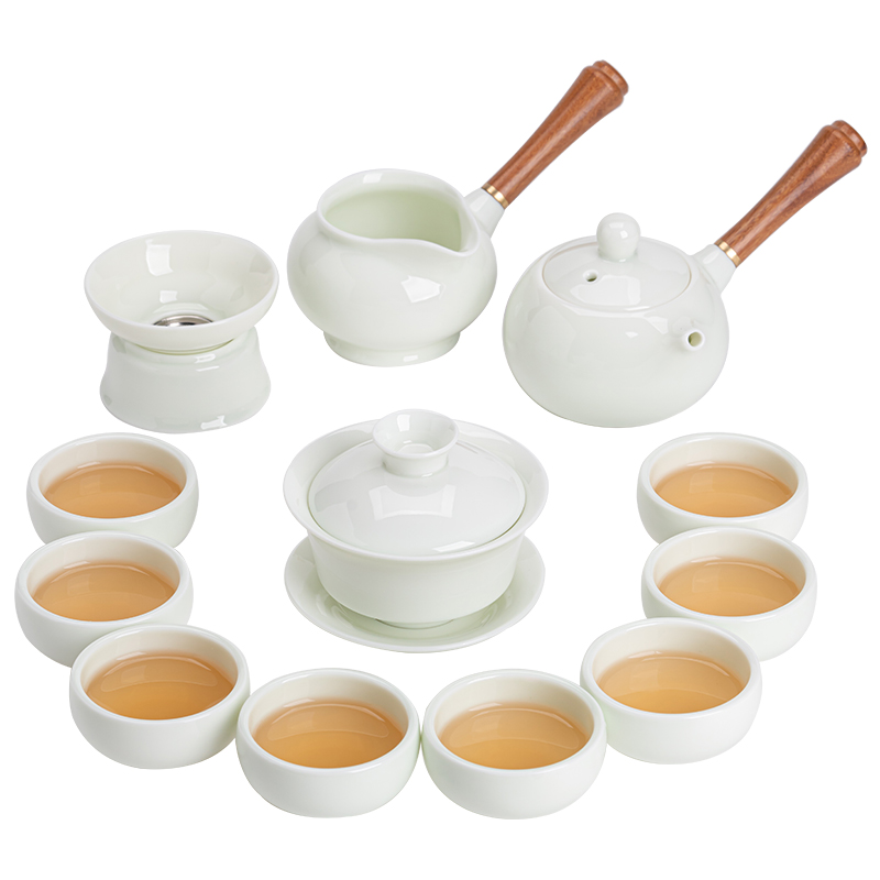 苏氏陶瓷（SUSHI CERAMICS） 翡翠玉羊脂玉 12件套 羊脂玉瓷 影青色（单位：套）