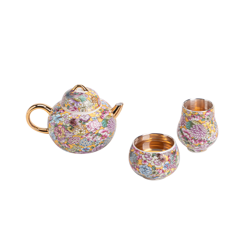 苏氏陶瓷（SUSHI CERAMICS）J1043鎏银万花福禄非遗大师郑文强作品礼盒装（单位：套） 混色