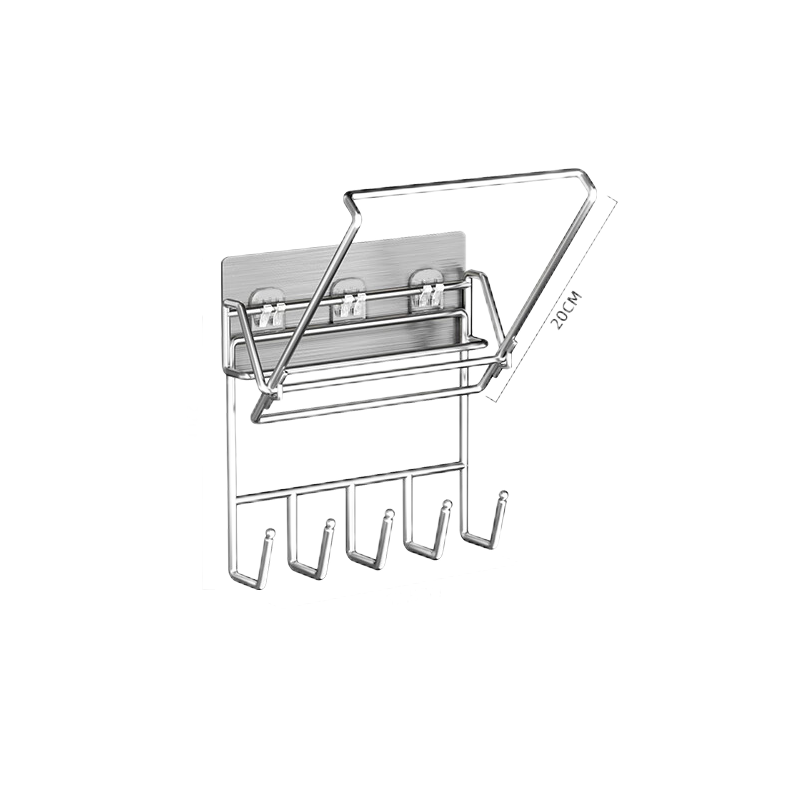 创艺老匠 脸盆架银色 可折叠带5钩单个装(单位：个) 银色