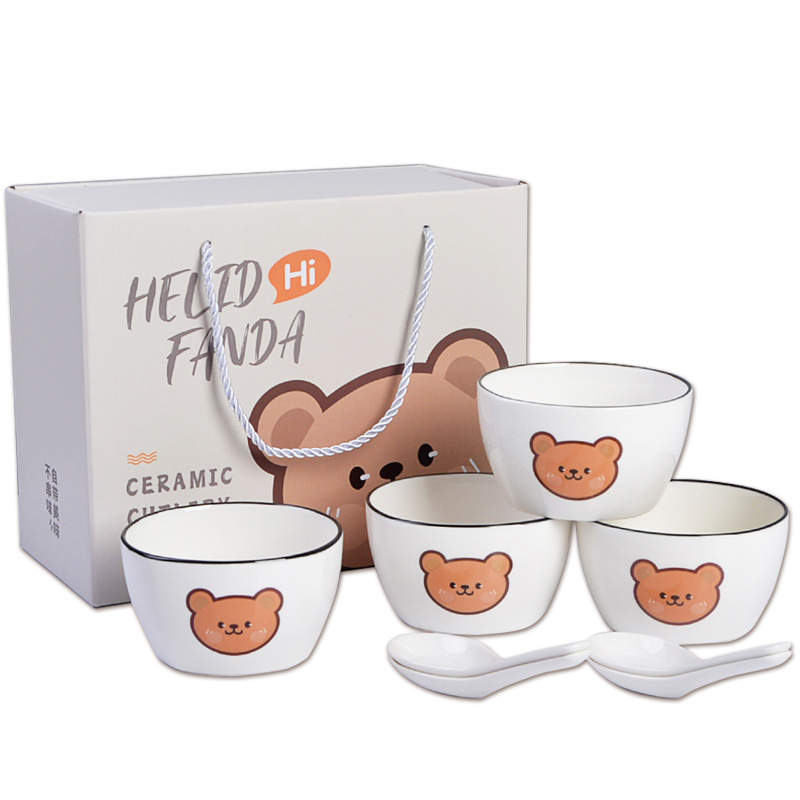 沃德百惠（WORTHBUY） A09224-ALTZ1 陶瓷餐具套装 4碗4勺（单位：套） 白色