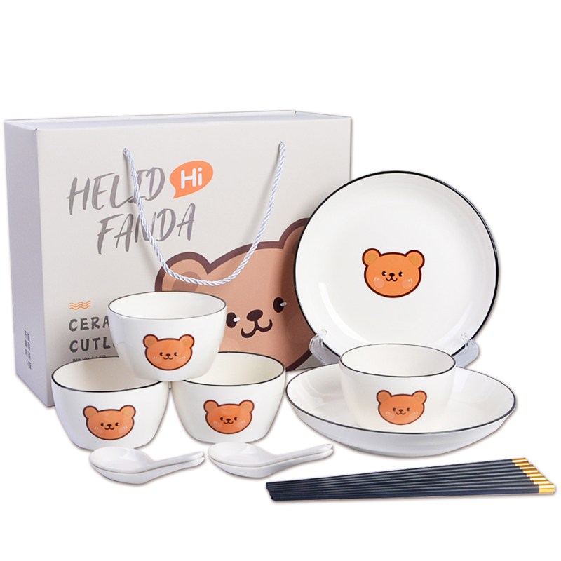 沃德百惠（WORTHBUY） A09224-ALTZ3 陶瓷餐具套装  4碗4勺4筷2盘（单位：套） 白色