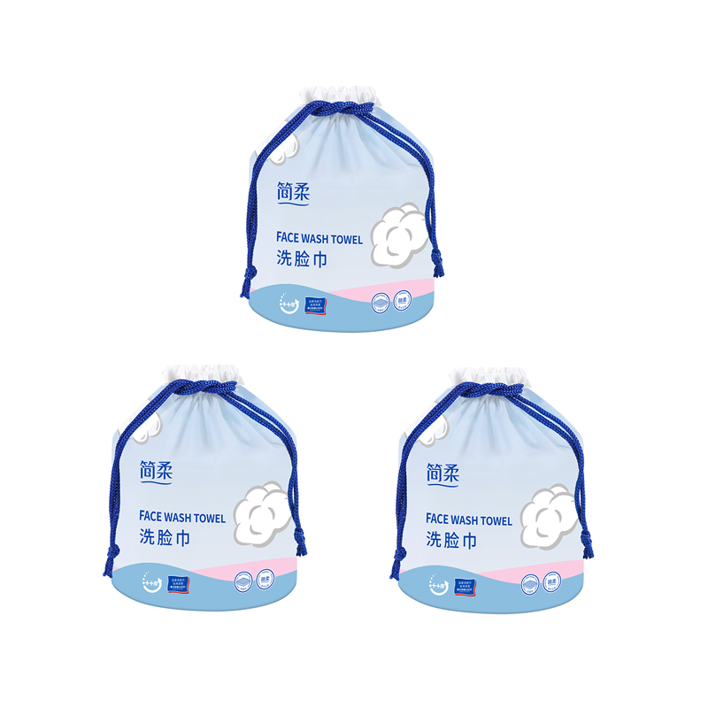 简柔（JianRou）卷装纯棉珍珠纹洗脸巾（70段/卷）3卷装（单位：卷） 白色